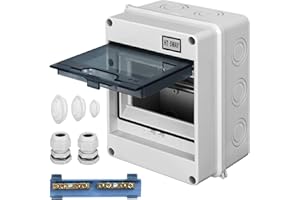 CHENGPI Verteilerkasten Aufputzmit Kupferstäben,IP65 Waterproof Sicherungskasten für Zuhause/Büro,1-Reihig für 5 Module HT