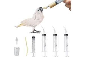 OTKARXUS Bird Feeding Syringe Set,4PCS Baby Bird Syringe Feeders with Parrot Feeding Tube and Spoon,Measuring Syringes Tools for Small Animals Kittens Puppies Scientific Industrial Labs