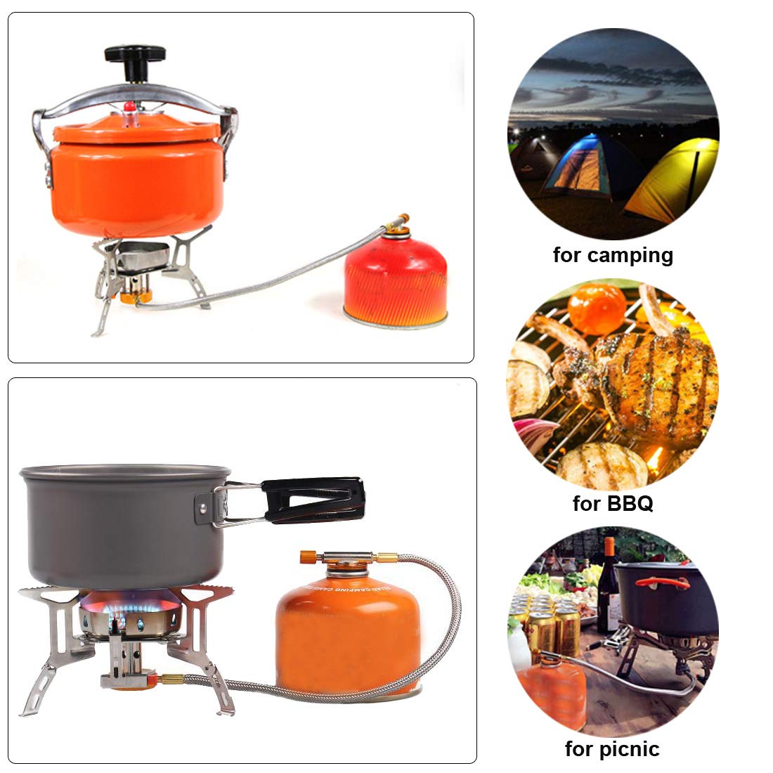 3500W Portable Camping Gas Stove: Foldable Cassette Stove For Outdoor Cooking And Hiking