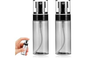 YCICHE 2 Stück 60ml Transparent Schwarz Sprühflasche Klein, Mini Sprühflasche, Pumpsprühflasche, Wiederverwendbar, Kleine Sprühflaschen Zum Befüllen, Sprühflaschen Befüllen, für Parfüm, Reinigungsmittel
