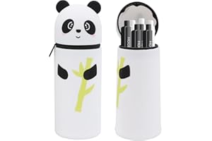 DHINCHANSAIB Cartoon-Stifthalter aus weichem Silikon 2 in 1 - niedliches und praktisches Federmäppchen für Mädchen und Teenager, ideal für Büro und Schule, weiß, Haut