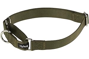 Hyhug Pets Martingale Dog Collar, Colorfast, Heavy Duty Training Collar with No Buckle. Gentle Control, Anti-Escape. (Army Green, Small)