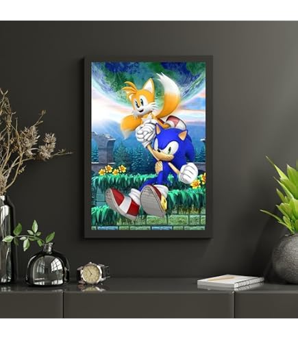 Grupo Erik Poster Sonic Set – 2 Kunstdrucke 38 X 52 Cm, Offizielle Lizenz, Inkl. Klebemasse Für Wanddekoration