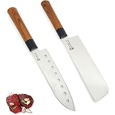 S&uuml;rLaz Professional Japans Chef Knife Set 2-Piece Santaku Nakiri Chef Knife