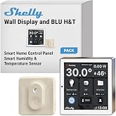 Shelly Wall Display Beyaz + Blu H&amp;T Fildişi (Paket), WLAN Akıllı Ev Kontrol Paneli, Termostat, Entegre 5A R&ouml;le, N&ouml;tr İletken 