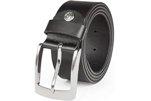 Lindenmann cintura uomo cintura in pelle di bufalo, 40 mm di larghezza e 3,5 mm - 4 mm di spessore, accorciabile, cintura, cintura in pelle, cintura jeans, XL, nero/marrone