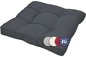 Beautissu Cuscino Lounge da Esterno XLuna - Comoda Seduta 60x60x10cm - per mobili e Arredamento da Giardino - Grigio