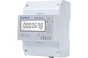 Eastron SDM72D-M V2 Medidor de energía eléctrica Modbus trifásico 100 Amp kWh Medidor de energía de riel DIN con pulso. Pantalla LCD retroiluminada digital. MID/Calibrado