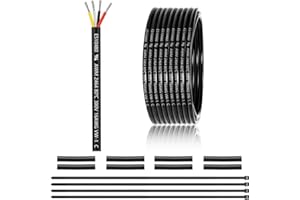 ENERJOUR 16 AWG 4x1,5mm² 4 Adriges Kabel 7,62 Meter, 16 AWG 4 adrig Draht aus verzinntem Kupfer, PVC 16AWG 4 adrig für DC 5V/12V/24V, LED-Beleuchtung, Verlängerungskabel, kfz usw, CE Zertifizierung
