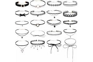 LIUJZZJ 20 Stili Pezzi Choker in Velluto Adatte per Donne e Ragazze Collane Girocollo Nere per Varie Occasioni come Vita Quotidiana e Collane a Girocollo per Donna Ha uno Stile Punk