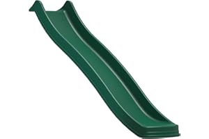 Rebo® Universal Children’s Plastic Garden Wave Slides - 8ft Dark Green Slide | OutdoorToys | Easy Installation, Waterslide Feature - Platform Not Included