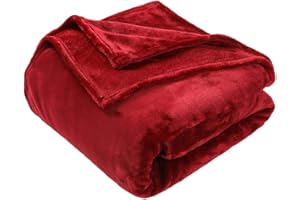 GonZalo GraCia. Fleece Blanket Throws for Sofas 400 GSM Burgundy Blankets Sofa Bed Throw Breathable, Cuddly, Fluffy & Warm (Burgundy, King)