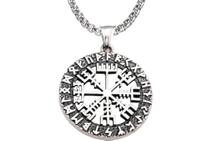 Only faith Collar Grueso Hombre Cadena grande Acero inoxidable Cadena Celta Gruesa Vintage colgante Cruz simbolo Nórdico Joya de Amuleto Protección largo 60 cm