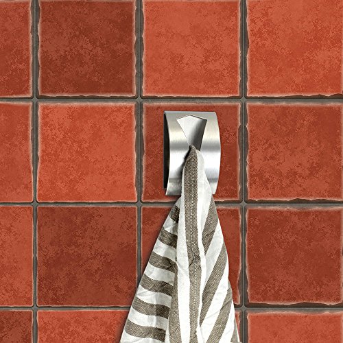 COM-FOUR® 4x Edelstahl Handtuchhalter im Set für Bad & Küche, Handtuchklemme, selbstklebend - 2