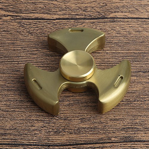 Himozoo Triangle Fidget Toy Aluminum Metal Ceramic Bearing EDC Focus Toy for Killing Time (Gold)