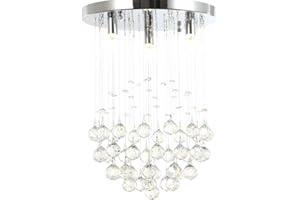 ‎LEWIMA Lewima LED Deckenlampe Kristall Deckenleuchte funkelnd Tröpfchen Kugel Kronleuchter 30cm 3xG9 5W ersetzbare Leuchtmittel Denita