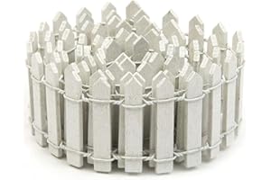 PiniceCore Clôture Miniature Jardin Décor, 1 M Miniature Fairy Garden Kit Bois Clôture Terrarium Dollhouse Bricolage Accessoires de décoration intérieure (90 * 3cm / 3.54 * 1.18inch, Blanc)