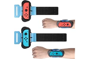 GAMSURFING Wristbands for Just Dance 2025/2024/2023/2022 & Zumba Burn It Up,[Black] Adjustable Elastic Wrist Straps for Nintendo Switch Controller/Switch OLED JoyCons Just Dance Accessories, 2 Pack