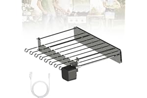 YSISLYBIN Elektrischer Spiessdreher, Drehspießgrill Anschluss für Rotisserie aus Edelstahl mit 10 Spießen und Motor Schaschlikgrill Grillaufsatz mit USB RotisseriegrillGrill Automatischer Grill