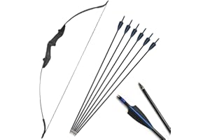 ZSHJGJR Ensemble Arc et flèche Classique pour Le tir à l'arc Chasse à l'arc Long 30lbs 35lbs 40lbs Arc d'entraînement au Takedown avec des flèches en Fibre de Verre