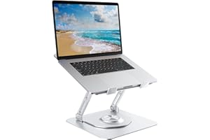 EPHERIE Soporte para Computadora Portátil,Soporte de Escritorio para Portátil con Base Giratoria de 360°,Soporte Ergonómico para Ordenador para Trabajo Colaborativo,Altura Regulable Elevador PC Compatible