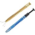 AYNKH 2Pcs 4 Prong Grabber Tool, Stainless Steel Pick Up Tool for Small Parts Jewelry Metal Tiny Electronic Components Precision IC Chips