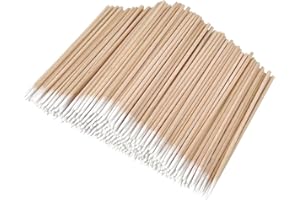XUJLRL 500 tamponi di Cotone Appuntiti Piccoli tamponi di Cotone Manico in Legno per Tatuaggio Sopracciglia Bellezza Trucco Unghie