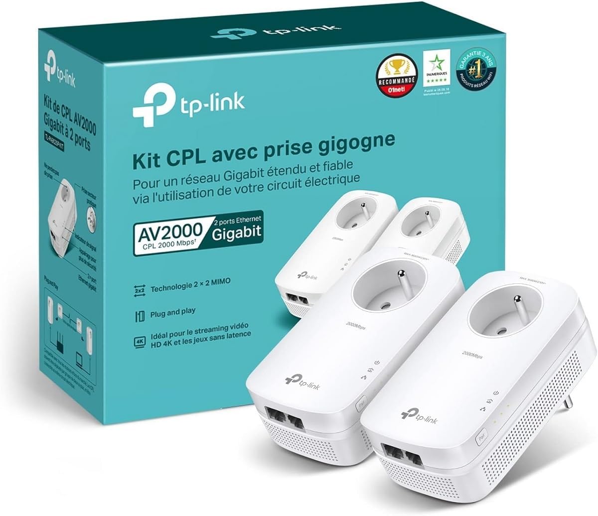 Prise en Main & Utilisation au Quotidien : TP-Link Prise CPL 2000 Mbps Prise Intégrée 2