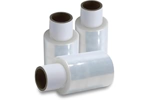 G4GOODS | 2 Rolls Clear Mini Handy Shrink Wrap 100mm x 150m 17mu | Full Stretch Tear-proof Shrink Wrap | Water Resistant Industrial Shrink Wrap for Storing Things Easily & Perfect for Packing needs