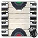 Produktbild HYYCLS Indie Mauspads, Top View of Audio Cassettes Gramophone Records Old School Retro Music Theme, Standard Size Rectangle Non-Slip Rubber Mousepad, Black White Cream
