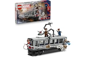 LEGO ǀ Marvel Spider-Man kontra Doc Ock — scena w metrze, zabawka dla dzieci do zbudowania, pomysł na prezent dla chłopców i dziewczynek od 9 lat, dla fanów pociągów i filmów o superbohaterach 76321