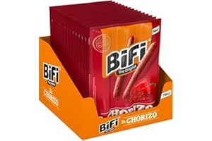BiFi Chorizo, Salamini Snack in Formato Tascabile, Carne e Salumi Essiccati All'Aria, Chorizo Con Paprika, Peperoncino e Aglio, Ottimo da Sgranocchiare, Confezione da 48 (48 X 20 g)