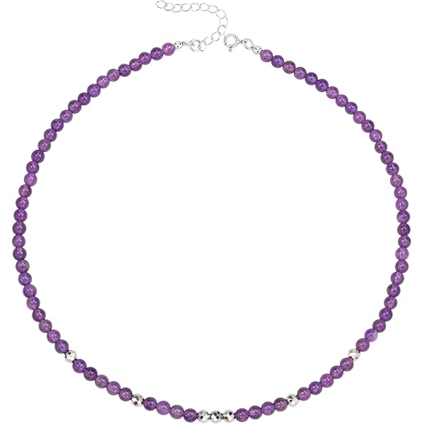 Collana con perline di quarzo rosa, collana con pietra