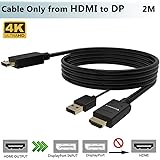 HDMI to DisplayPort Adapter/Converter Cable 4K 30Hz,Active Male HDMI to DP Output with Audio,Not Bidirectional,HDMI Source in Display Port out Lead for XBOX One,360,NS,Mac,PC to Monitor,1080P 60Hz