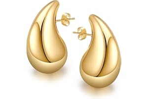 CHRITICE Orecchini Donna Oro Dupes Chunky Oro 18K Orecchini a Goccia d'acqua Orecchino Dorati Orecchino Argento Anallergici Moda Gioielli Regalo per Donna Ragazza
