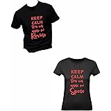 Coppia di T-Shirt Nero - Uomo e Donna Cotone Basic Super vestibilità Top qualità - tra Un Anno Mi Sposo. tra Un Anno Mi ROVIN