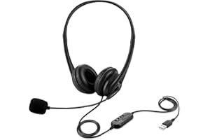 S SMAZINSTAR USB Headset with Microphone for PC Laptop, Professional Headphones For Adult Kids Adjustable Noise Cancelling Business Office Computer Headsets for with In-Line Control (1 Set)