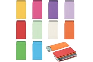 TYVOM 100 Pcs Coloured Money Envelopes Self-Adhesive Small Envelopes for Store Coins Money Plant Seeds Jewelry Stamps Christmas Crafts Buttons Christmas Cards Party Favors Pins Washers Christmas Message
