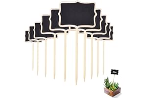 HUNDREDWEAT 25Pcs Legno Etichette Piante Message Lavagna Nera Piante Marcatori a T In Legno Marcatori Per Piante per Fiori E Piante Decorazione per Casa Giardino Mini Etichette Lavagna per Piante da Giardino
