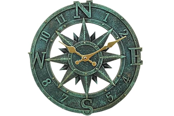 Taodyans Horloge Murale D'extérieur 30 cm - Étanche Pour Jardin, Cuisine et Salon - Industrielle 3D - TC (Turquoise), TY1118