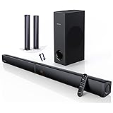180W Sound Bar MEREDO 2 i 1 Löstagbar Soundbar för TV 2.1CH Soundbar med Subwoofer 5 EQ-lägen Diskant- och basjustering (ARC-