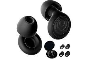 FINEASY Silikonowe zatyczki do uszu wielokrotnego użytku z pudełkiem do przechowywania, 33 dB, redukcja hałasu, do spania, pracy, nauki