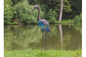 Nortene Héron en métal avec Finition Rouille – Marron