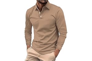RUMAOZIA Herren Poloshirts Langarm Golfshirts Schnelltrocknend Atmungsaktiv Outdoor Funktionell Tennis Arbeit Casual Polo T-Shirts Tops Sport Männer Funktionsshirt Freizetshirt Arbeitshirt