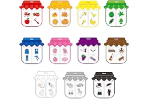 AVCXEC Montessori Magnetic Stickers, Magnetic Colour Sorting Set For Fridge, Montessori Inspired Magnetic Stickers For Creative Learning Color Recognition Magnetic Sorting Set For 3-6 Years Old Children