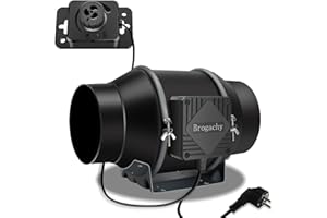 Brogachy 150mm Ventola Aspiratore Regolabile 689 m³/h, 3000 RPM Estrattore Aria Con Controllore di Velocità Variabile,Trifase EC Motore,Per Booster,Tende di Crescita,Coltura Idroponica,uso Domestico.