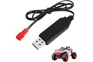 GBULTR 3,7V Batería LiPo USB Cable Cargador Universal para Batería Nimh/Nicd con Conector de Enchufe JST-2PIN, Compatible Coche RC, Barco RC, Avión, Drone, Otros Juguetes de Control Remoto