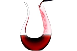 Amisglass Decanter per Vino Aeratore Design Cigno, Caraffa per Vino Rosso in Verto Cristallo Trasparente, Soffiato a Mano Senza Piombo, Decantatore Accessorio per Vino - 1.5L