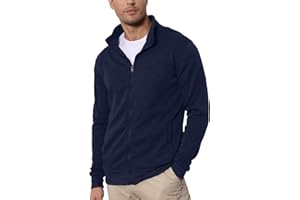 LAOARA Sweat Zippé Homme sans Capuche Sweatshirts Sport Veste Zippée Legere Hiver Sweatshirt Cardigan M-3XL