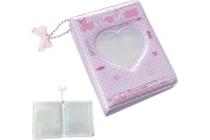 Yabauuop Photocard Holder Book, Fotokort Album Book - 40 fickor Love Heart Hollow fotokorthållare